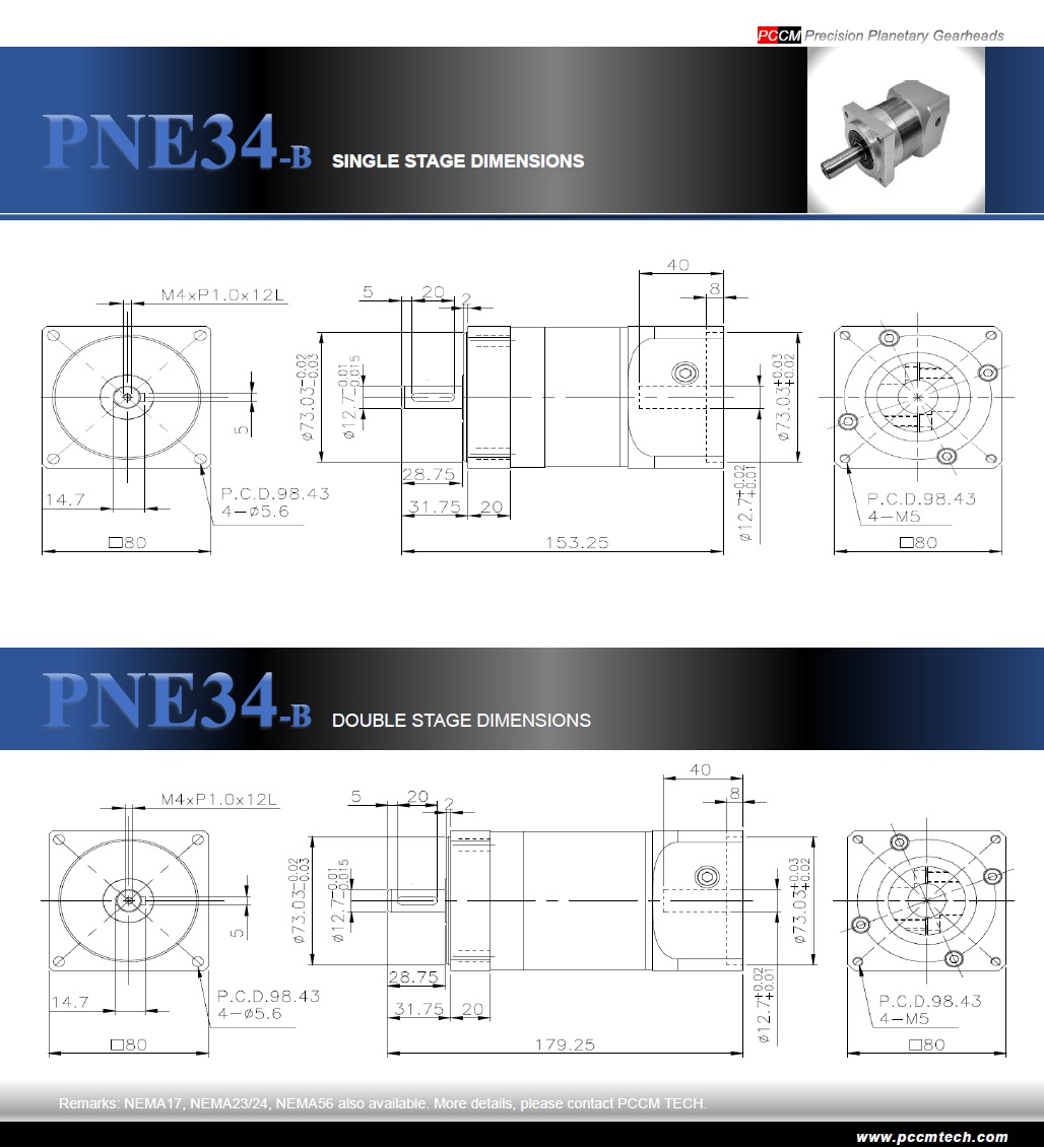 NEMA PNE34 series dimensions PCCM 