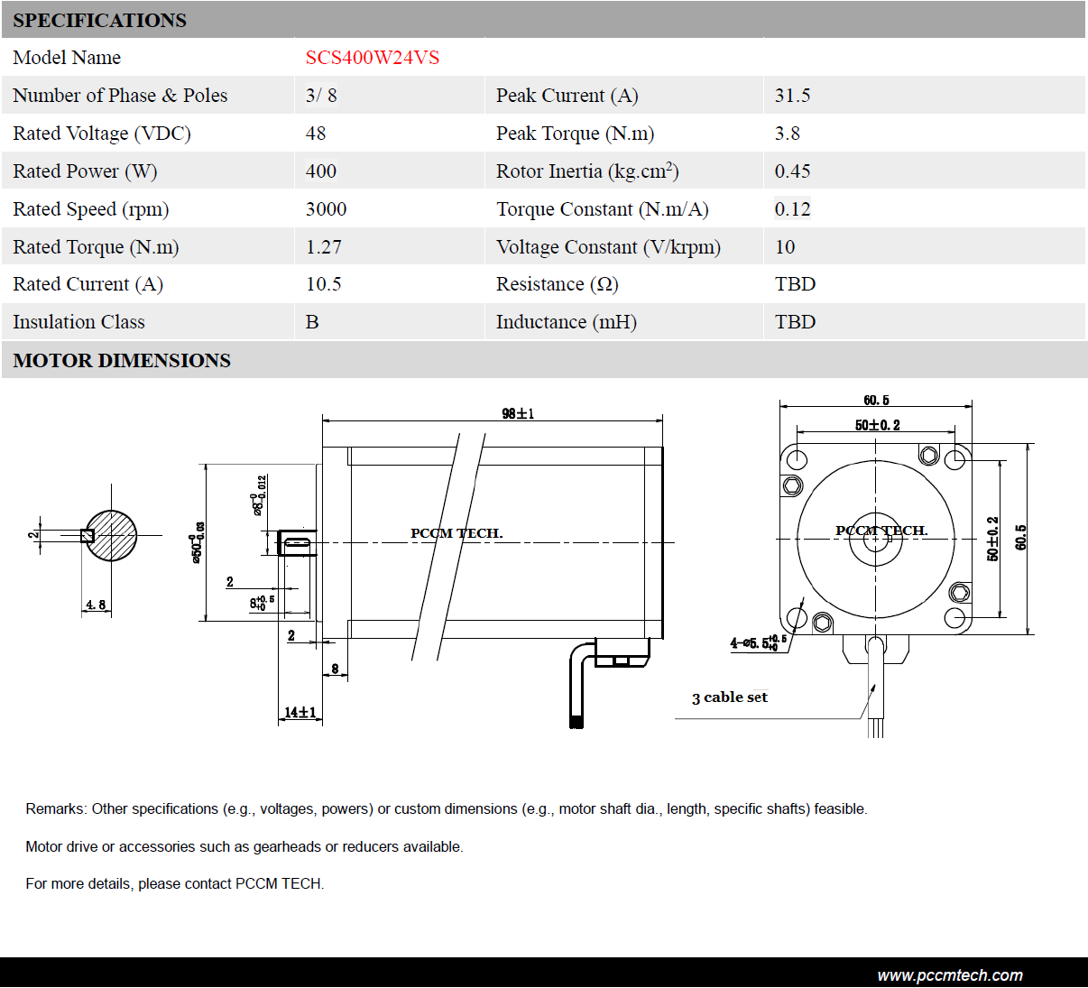 SC Series BLDC motor PCCM TECH 2